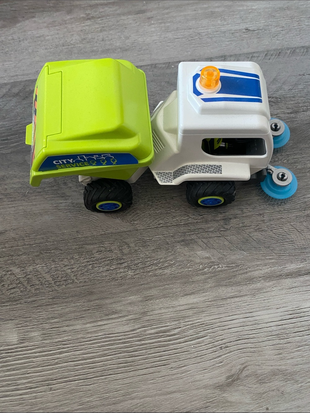 Green & White Garbage Truck Toy
